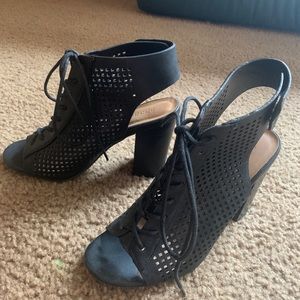 Black lace up heels